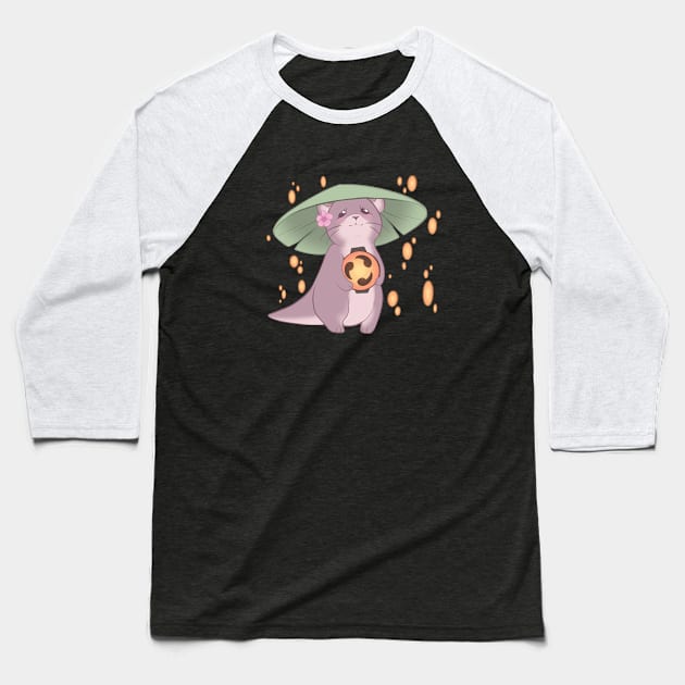 FFXIV - Odder Otter [Dark] Baseball T-Shirt by Thirea